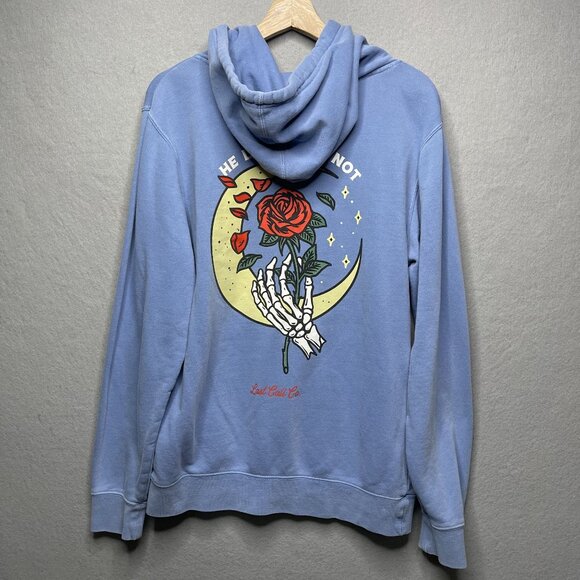 LAST CALL CO. Loves Womens Hoodie "He Loves Me Not" Small Blue Moon Rose - Picture 4 of 7